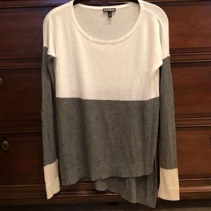 Express Asymmetrical Colorblock Sweater
